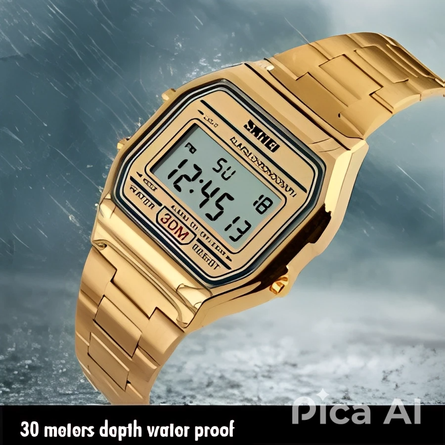 Skmei 1123 Gold Colour Watches Water Proof